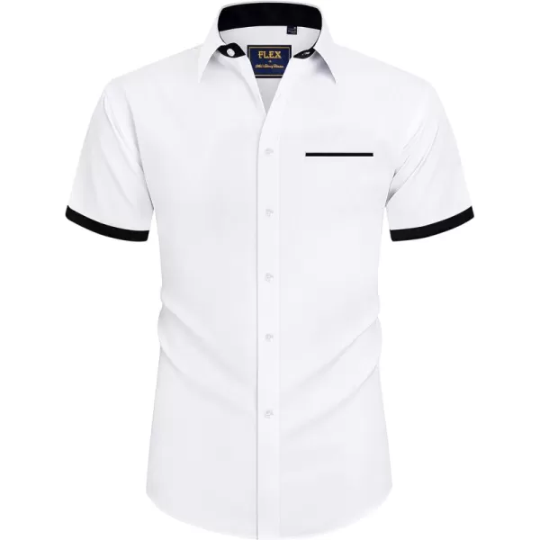 Alimens &amp; Gentle Mens Short Sleeve Dress Shirts Wrinkle Free Solid Casual Button Down Shirts with Pocket