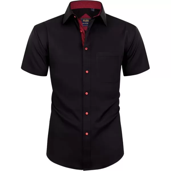 Alimens &amp; Gentle Mens Short Sleeve Dress Shirts Wrinkle Free Solid Casual Button Down Shirts with Pocket