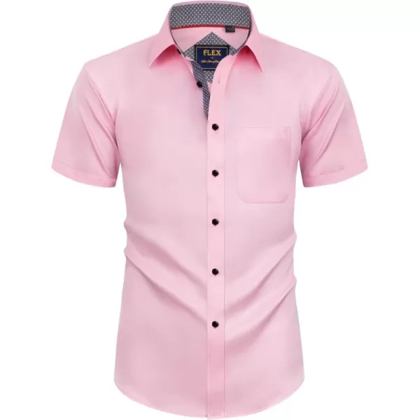 Alimens &amp; Gentle Mens Short Sleeve Dress Shirts Wrinkle Free Solid Casual Button Down Shirts with Pocket