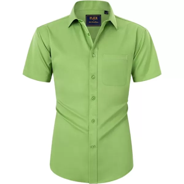 Alimens &amp; Gentle Mens Short Sleeve Dress Shirts Wrinkle Free Solid Casual Button Down Shirts with Pocket