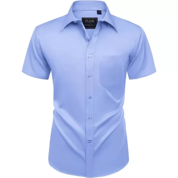 Alimens &amp; Gentle Mens Short Sleeve Dress Shirts Wrinkle Free Solid Casual Button Down Shirts with Pocket