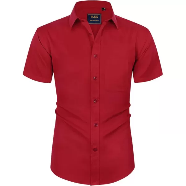 Alimens &amp; Gentle Mens Short Sleeve Dress Shirts Wrinkle Free Solid Casual Button Down Shirts with Pocket