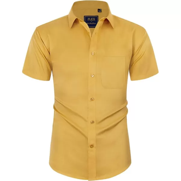 Alimens &amp; Gentle Mens Short Sleeve Dress Shirts Wrinkle Free Solid Casual Button Down Shirts with Pocket