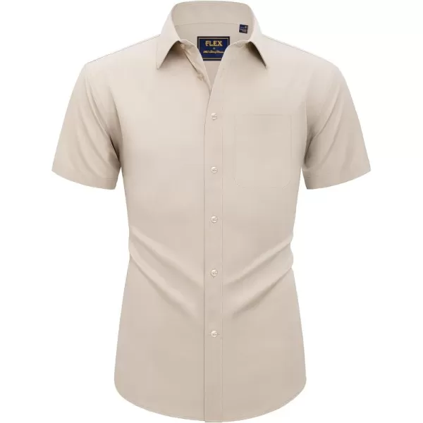 Alimens &amp; Gentle Mens Short Sleeve Dress Shirts Wrinkle Free Solid Casual Button Down Shirts with Pocket