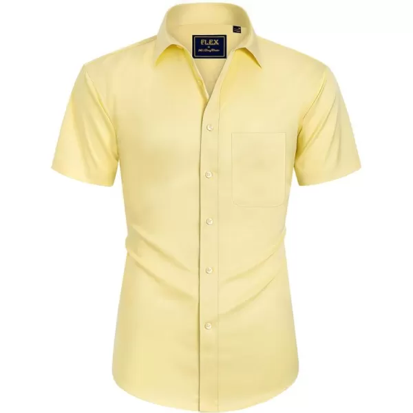 Alimens &amp; Gentle Mens Short Sleeve Dress Shirts Wrinkle Free Solid Casual Button Down Shirts with Pocket