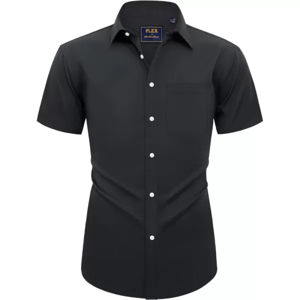 Alimens &amp; Gentle Mens Short Sleeve Dress Shirts Wrinkle Free Solid Casual Button Down Shirts with Pocket