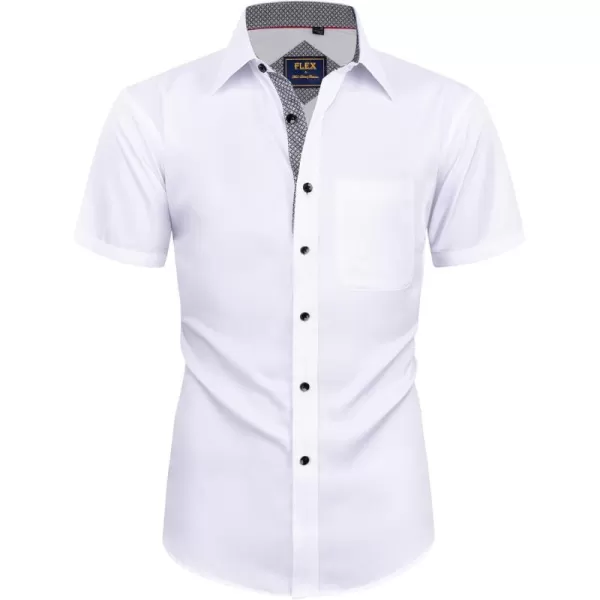 Alimens &amp; Gentle Mens Short Sleeve Dress Shirts Wrinkle Free Solid Casual Button Down Shirts with Pocket