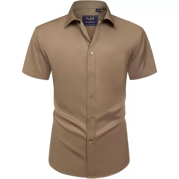 Alimens &amp; Gentle Mens Short Sleeve Dress Shirts Wrinkle Free Solid Casual Button Down Shirts with Pocket