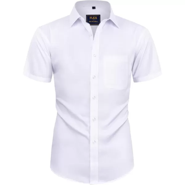 Alimens &amp; Gentle Mens Short Sleeve Dress Shirts Wrinkle Free Solid Casual Button Down Shirts with Pocket