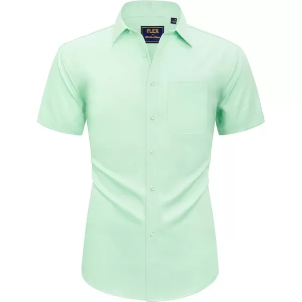 Alimens &amp; Gentle Mens Short Sleeve Dress Shirts Wrinkle Free Solid Casual Button Down Shirts with Pocket