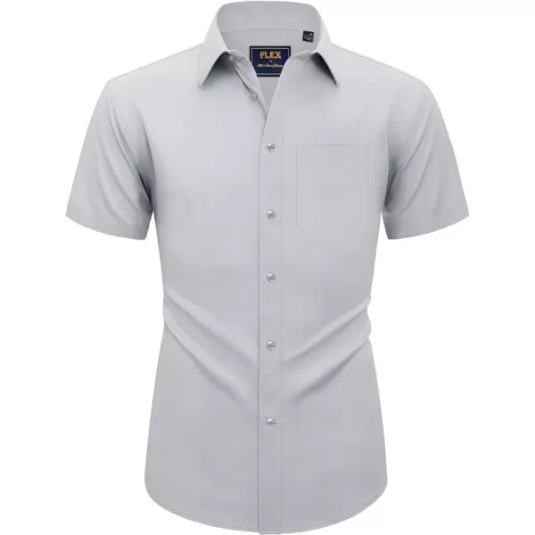 Alimens &amp; Gentle Mens Short Sleeve Dress Shirts Wrinkle Free Solid Casual Button Down Shirts with Pocket