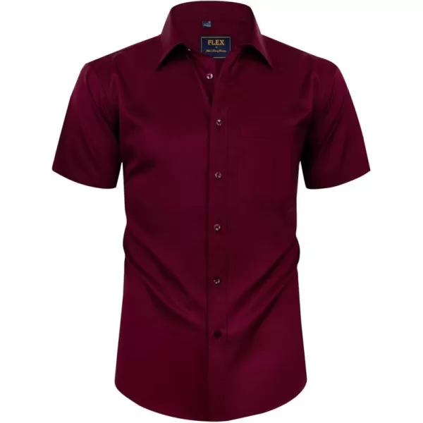 Alimens &amp; Gentle Mens Short Sleeve Dress Shirts Wrinkle Free Solid Casual Button Down Shirts with Pocket