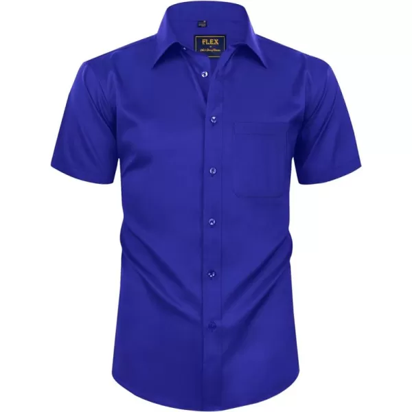 Alimens &amp; Gentle Mens Short Sleeve Dress Shirts Wrinkle Free Solid Casual Button Down Shirts with Pocket
