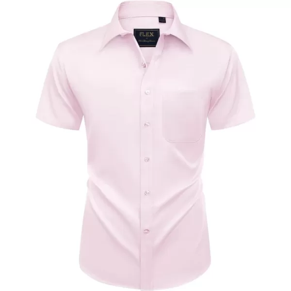 Alimens &amp; Gentle Mens Short Sleeve Dress Shirts Wrinkle Free Solid Casual Button Down Shirts with Pocket