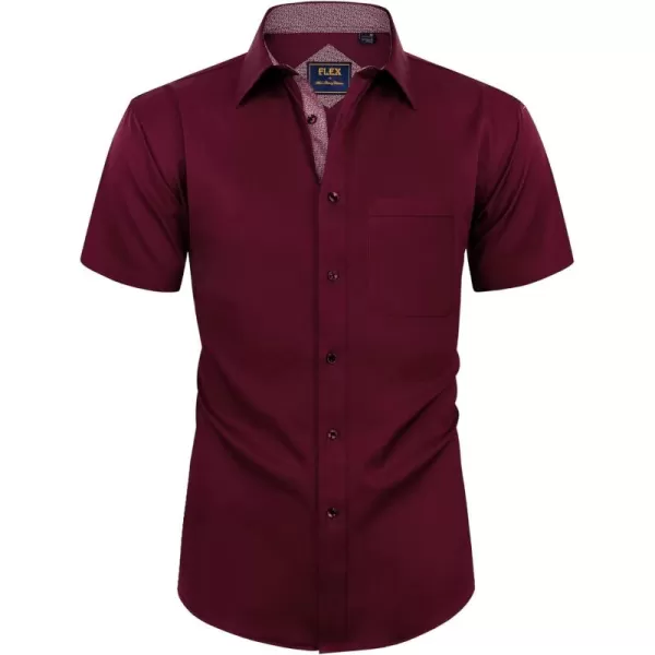 Alimens &amp; Gentle Mens Short Sleeve Dress Shirts Wrinkle Free Solid Casual Button Down Shirts with Pocket