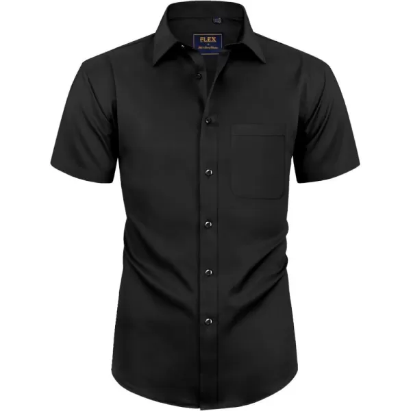 Alimens &amp; Gentle Mens Short Sleeve Dress Shirts Wrinkle Free Solid Casual Button Down Shirts with Pocket