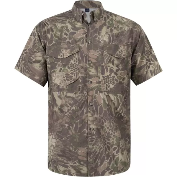 Alimens &amp; Gentle Mens Short Sleeve Fishing Shirt Camouflage Quick Dry Outdoor Sun Protection Shirts
