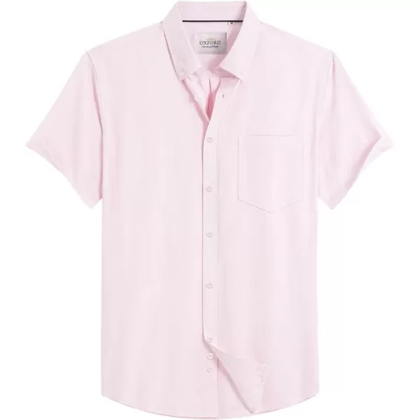 Alimens &amp; Gentle Men's Short Sleeve Oxford Shirt Regular Fit Button Down Collar Shirts with Pocket