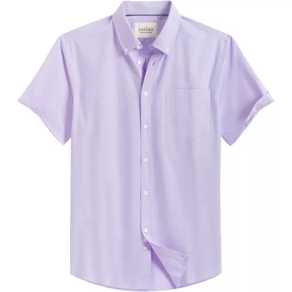 Alimens &amp; Gentle Men's Short Sleeve Oxford Shirt Regular Fit Button Down Collar Shirts with Pocket