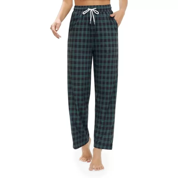 Alimens &amp; Gentle Womens Pajama Pants Plaid Stretch Comfy Lounge Pants Drawstring Sleep Bottoms with Pockets