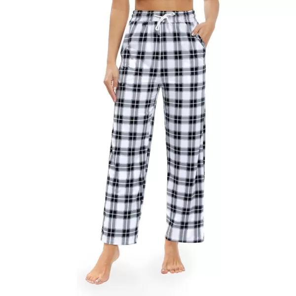 Alimens &amp; Gentle Womens Pajama Pants Plaid Stretch Comfy Lounge Pants Drawstring Sleep Bottoms with Pockets