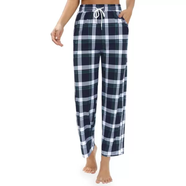 Alimens &amp; Gentle Womens Pajama Pants Plaid Stretch Comfy Lounge Pants Drawstring Sleep Bottoms with Pockets