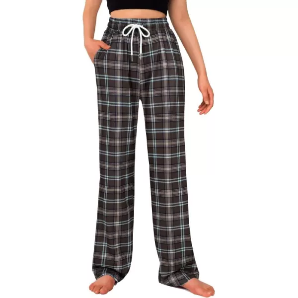Alimens &amp; Gentle Womens Pajama Pants Plaid Stretch Comfy Lounge Pants Drawstring Sleep Bottoms with Pockets