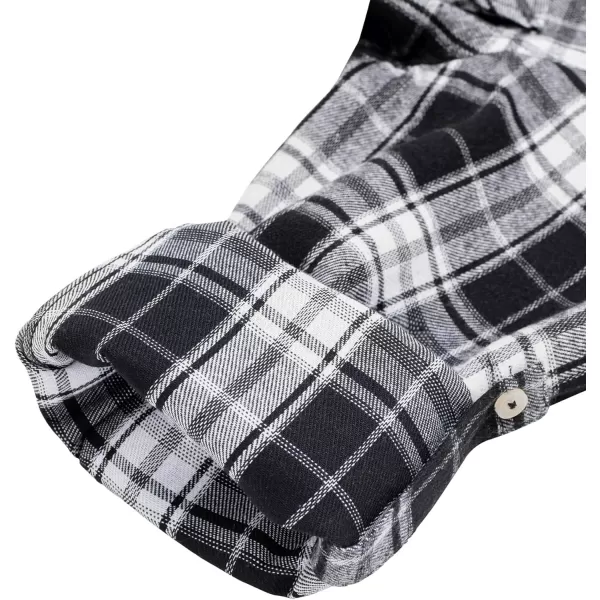Alimens &amp; Gentle Womens Plaid Flannel Shirts Long Sleeve Roll Up Casual Button Down Shirt