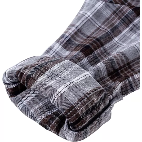 Alimens &amp; Gentle Womens Plaid Flannel Shirts Long Sleeve Roll Up Casual Button Down Shirt