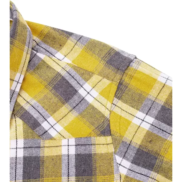 Alimens &amp; Gentle Womens Plaid Flannel Shirts Long Sleeve Roll Up Casual Button Down Shirt