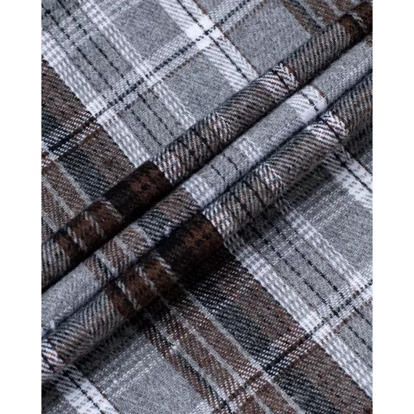 Alimens &amp; Gentle Womens Plaid Flannel Shirts Long Sleeve Roll Up Casual Button Down Shirt