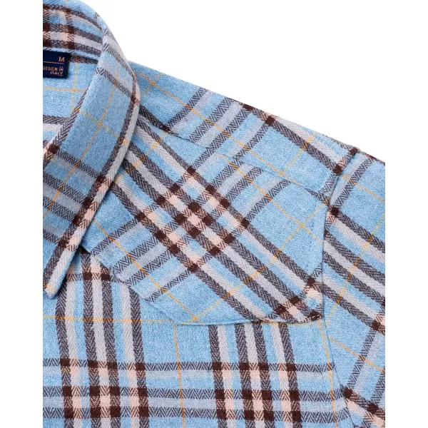 Alimens &amp; Gentle Womens Plaid Flannel Shirts Long Sleeve Roll Up Casual Button Down Shirt