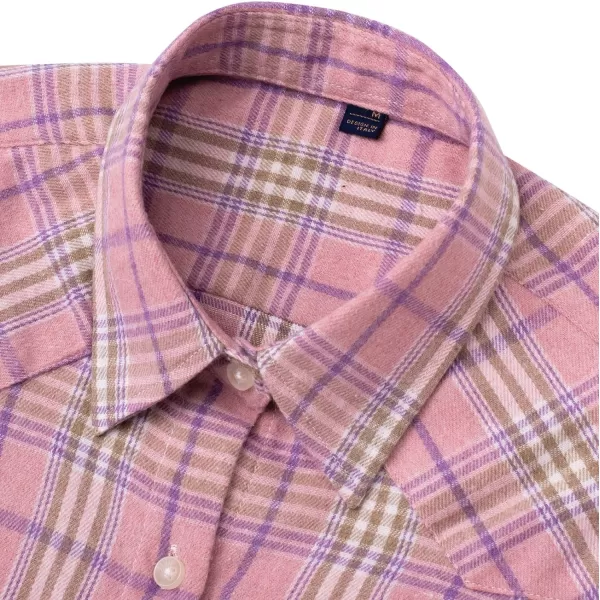 Alimens &amp; Gentle Womens Plaid Flannel Shirts Long Sleeve Roll Up Casual Button Down Shirt