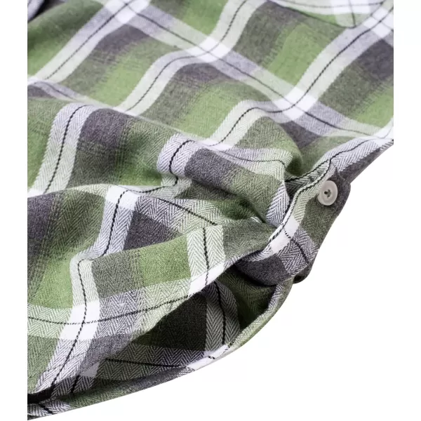 Alimens &amp; Gentle Womens Plaid Flannel Shirts Long Sleeve Roll Up Casual Button Down Shirt