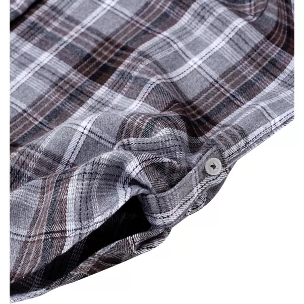 Alimens &amp; Gentle Womens Plaid Flannel Shirts Long Sleeve Roll Up Casual Button Down Shirt