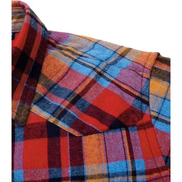 Alimens &amp; Gentle Womens Plaid Flannel Shirts Long Sleeve Roll Up Casual Button Down Shirt