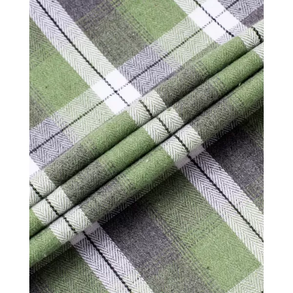 Alimens &amp; Gentle Womens Plaid Flannel Shirts Long Sleeve Roll Up Casual Button Down Shirt