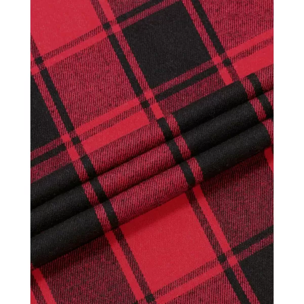 Alimens &amp; Gentle Womens Plaid Flannel Shirts Long Sleeve Roll Up Casual Button Down Shirt