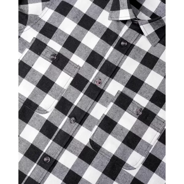 Alimens &amp; Gentle Womens Plaid Flannel Shirts Long Sleeve Roll Up Casual Button Down Shirt