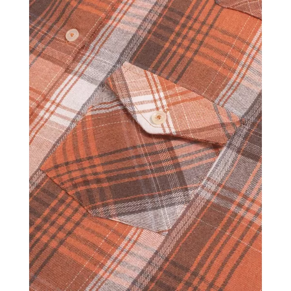 Alimens &amp; Gentle Womens Plaid Flannel Shirts Long Sleeve Roll Up Casual Button Down Shirt