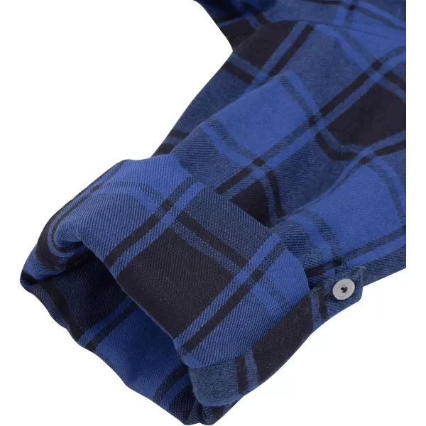 Alimens &amp; Gentle Womens Plaid Flannel Shirts Long Sleeve Roll Up Casual Button Down Shirt