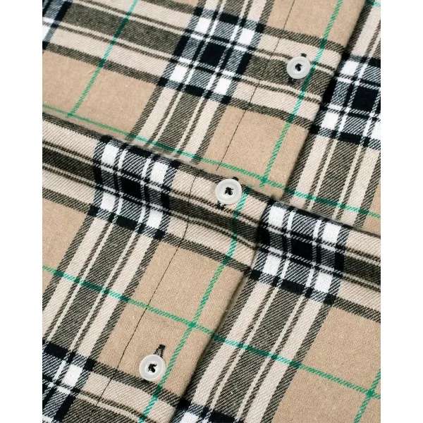 Alimens &amp; Gentle Womens Plaid Flannel Shirts Long Sleeve Roll Up Casual Button Down Shirt