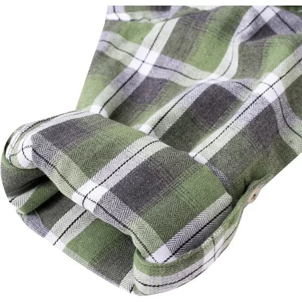Alimens &amp; Gentle Womens Plaid Flannel Shirts Long Sleeve Roll Up Casual Button Down Shirt