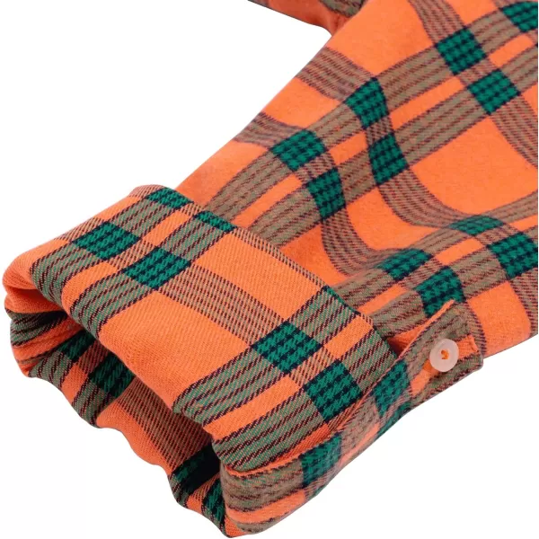 Alimens &amp; Gentle Womens Plaid Flannel Shirts Long Sleeve Roll Up Casual Button Down Shirt