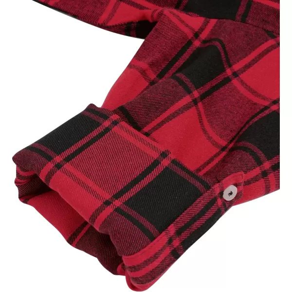 Alimens &amp; Gentle Womens Plaid Flannel Shirts Long Sleeve Roll Up Casual Button Down Shirt