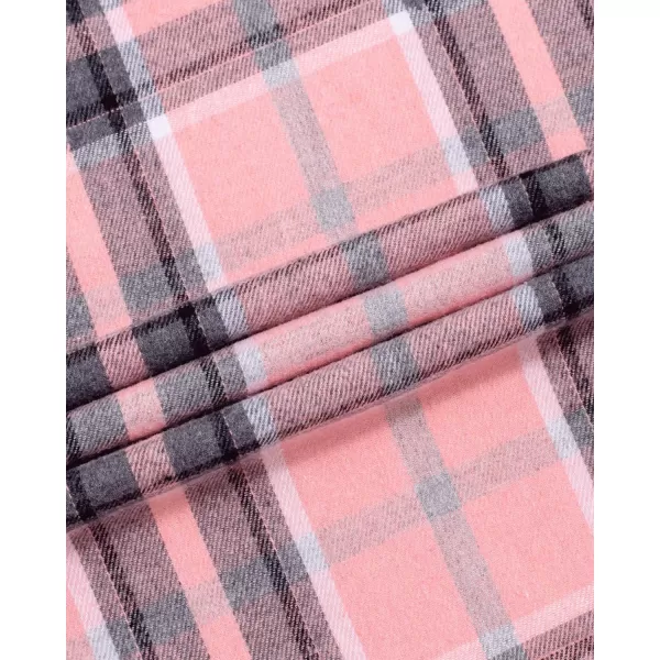 Alimens &amp; Gentle Womens Plaid Flannel Shirts Long Sleeve Roll Up Casual Button Down Shirt