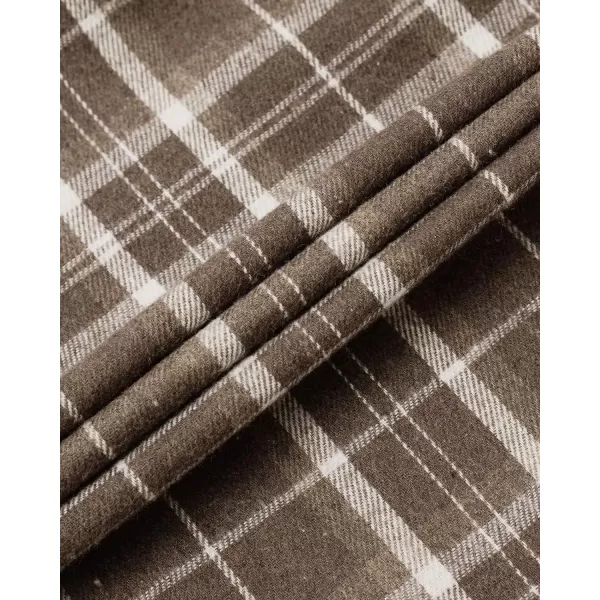 Alimens &amp; Gentle Womens Plaid Flannel Shirts Long Sleeve Roll Up Casual Button Down Shirt
