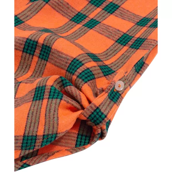 Alimens &amp; Gentle Womens Plaid Flannel Shirts Long Sleeve Roll Up Casual Button Down Shirt