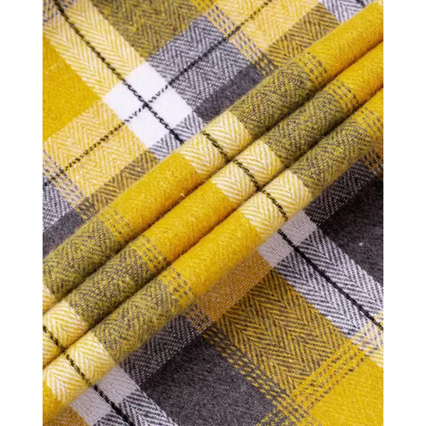 Alimens &amp; Gentle Womens Plaid Flannel Shirts Long Sleeve Roll Up Casual Button Down Shirt