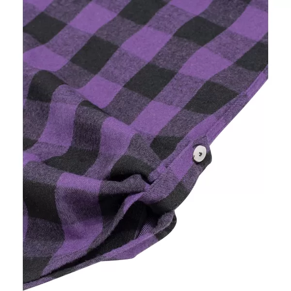 Alimens &amp; Gentle Womens Plaid Flannel Shirts Long Sleeve Roll Up Casual Button Down Shirt